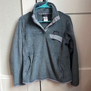 Patagonia Womens Retro Pile Fleece Pullover blue size medium